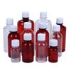 Garrafas Plásticas Transparentes de Grau Alimentício Atacado PET com Frascos Dosadores Graduados, Garrafas de Boca Estreita para Sólidos e Líquidos, Frascos de Amostra com Tampa de Cola