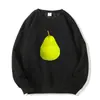 Sudadera con cuello redondo, forro polar, estampado de frutas de nicho americano, informal, holgada, para mujer, nueva temporada de otoño e invierno