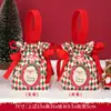 Bolsa de Regalo Festival de Navidad Bolsa para Empacar Manzanas de Nochebuena Bolsa con Cordón de Lona para Regalo Souvenir Infantil Venta al por Mayor