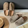 Zapatos Planos para Mujer Estilo Retro con Dedos Separados y Hebilla Metálica, Estilo Birkenstock