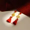 Nuevos Pendientes Rojos de Año Nuevo 2026, Pendientes del Zodiaco del Año del Caballo, Lindos y Festivos, Accesorios para Orejas de Riqueza y Prosperidad