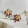 Pendientes de Nuevo Diseño 2025 Pendientes de Tachuela de Fuegos Artificiales Esmaltados Rojos Lujo Ligero Nicho Versátiles de Gama Alta Exquisitos Pendientes para Mujer