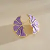 Brincos Florais Europeus e Americanos Retrô com Gotejamento de Óleo, Brincos Doces e Versáteis Transfronteiriços, Brincos de Moda de Alto Padrão de Nicho para Mulheres