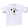 2026 Nueva Marca de Moda Bape Cabeza de Mono Peso Pesado Manga Corta Corte Holgado Unisex Camiseta para Pareja Estudiante