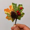 Decoración de Árbol de Navidad de Frutas Rojas Simuladas Decoración de Regalo Accesorios Decoración DIY Hecho a Mano Rama Enchufable Decoración de Servilleta