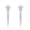 "Lluvia de Meteoros" Sin Agujeros en las Orejas Pendientes de Borla de Estrella Lujo Ligero Nicho Avanzado Quemador de Incienso Mosquitero Clip para la Oreja Elegante Exquisito Mujeres