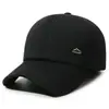 Gorra de béisbol de cuero liso de color sólido transfronteriza sombrero para exteriores para hombres de mediana edad y ancianos con terciopelo grueso resistente al viento cálido sombrero de pico