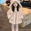Abrigo de Lana de Alpaca con Borrego para Niña Invierno 2026 Nuevo Abrigo de Piel de Longitud Media para Niños Ropa de Algodón para Bebé