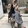 Pantalones de pijama de algodón y seda para casa de verano, longitud de nueve puntos, talla grande, pantalones casuales holgados a cuadros para casa, cómodos 05