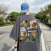 T-shirt branca Moda Moda Verão Estilo Americano High Street Base Shirt manga curta Roupas masculinas Pure Cotton hiphop Meia Manga