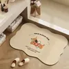 Tapete de Chão para Banheiro Desenho Animado, Fácil de Cuidar, Absorvente de Água, Secagem Rápida, Pode Ser Cortado, Resistente a Manchas, Tapete de Chão Antiderrapante de Terra de Diatomáceas