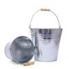 Balde de Água para Casa e Escola Balde Galvanizado Grande Capacidade Balde de Ferro Portátil Doméstico Balde de Ferro Branco Venda por Atacado