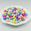 Cuentas de Hilo de Color Sólido Acrílico de Colores Populares, Bolas de Hilo de Colorido con Agujero Recto, Accesorios para Llaveros DIY, Cuentas para Hilo