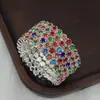 Directo de fábrica novia nuevo exagerado strass brazo ancho pulsera escenario actuación cristal mano joyería accesorios al por mayor