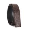3.8 Correa de piel de vaca de primera capa para hombre, cinturón perforado, patrón de corteza, cuero genuino, tira de cinturón para pantalones casuales color camel