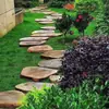 Pedras de pisar cor amarelo-ferrugem natural de ardósia azul para pátio de jardim externo, pedras de pavimentação para quintal com gramado, pedras de pisar externas antiderrapantes