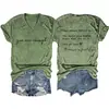 Camiseta de Talla Grande 100 kg con Estampado Creativo de Letras, Cuello en V y Manga Corta para Mujer, Top de Moda y Versátil para Verano