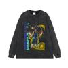 Camiseta de Marca de Moda Japonesa Diseño Anime Ropa Americana para Hombre y Mujer Vintage Suelta Retro Desgastada Algodón Puro Camiseta Interior
