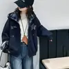 Chaqueta con Capucha para Niña 2026 Otoño Nuevo Estilo Niños Medianos y Grandes Sudadera con Capucha Cardigan Cuadros Patchwork Cremallera Superior Ropa para Niños