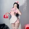 Gui Yun ropa interior sexy divertida pura quiero abrir zanja cuello alto corazón enfermera atuendo después en sexy pura quiero mostrar glúteos uniforme traje