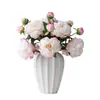 Arreglo de Flores Artificiales de Peonía Realistas de Gama Alta para Decoración de Sala de Estar y Mesa de Comedor, Ramo de Flores Falsas de Alta Calidad