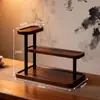 Armário de Mesa de Madeira Maciça para Objetos Curiosos Xícara de Chá Conjunto de Chá Suporte de Exibição Wenwan Pequenos Enfeites Estatuetas Prateleira de Armazenamento em Camadas Mesa de Exibição de Madeira