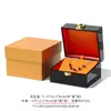 Caja de Joyería de Oro de Alta Gama, Anillo Pintado, Colgante, Pulsera, Caja de Tres Oros para Boda, Caja de Almacenamiento, Caja de Embalaje con Tapa abatible