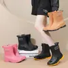 Botas de Chuva Confortáveis e Versáteis para Casal, Botas de Chuva Casuais Impermeáveis de Cano Curto Antiderrapantes, Sapatos de Borracha Resistentes ao Desgaste para Pesca, Trabalho e Cozinha