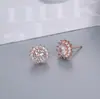 Pendientes de plata de ley S925 con circonitas de seis garras para mujer, accesorios brillantes y populares.