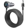 Cargador de Coche USB Digital Transfronterizo con Conector DC de Tres Usos, Cable de Carga para Coche Impermeable, Carga Rápida con Pantalla Digital
