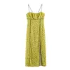 Comércio Exterior Transfronteiriço Roupas Femininas Verão 2026 Estilo Resort Francês Design Fenda Poá Vestido de Alcinha 7198297