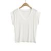 Camiseta Base Feminina de Verão Nova Estilo Americano Picante Coração com Decote Coração Manga Flare Manga Curta Cintura Marcada Cropped Ombro Normal
