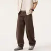 Jeans de algodón puro estilo americano con dobladillo curvo para hombre, nuevo modelo otoño 2026, corte holgado, alta gama, elegantes y geniales, pantalones largos al por mayor