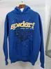 Sudadera con capucha para hombre de algodón puro con forro polar y estampado de telaraña Sp5Der