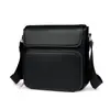 Bolso de Hombro al por Mayor Transfronterizo para Hombre, Bolso Cruzado de Negocios con Cremallera, Bolso Simple y Ligero para Hombre, Color Sólido Negro