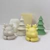 Vela Aromática de Rena de Natal Árvore de Natal Molde de Silicone Enfeites de Natal DIY Molde de Gesso Cola de Veado
