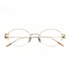 Yitong "20910" Monturas de Gafas de Medio Aro de Titanio Puro para Mujer, Estilo Retro Old Money Medio Aro Gafas Danyang al por Mayor
