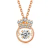 Collar Inteligente Live Crown para Mujer Estilo Japonés y Coreano Cadena para Clavícula Corazón Palpitante Colgante Inteligente Regalo de San Valentín para Novia
