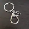 Llavero Plano Cadena de Cuatro Secciones Llavero Broche de Langosta Colgante de Metal Materiales para Manualidades Llavero Accesorios