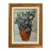 Pintura a Óleo Estilo Natureza Morta Floral Europeu com Moldura Dourada Vintage para Sala de Estar, Hall de Entrada, Hotel e Pousada, Pintura para Pendurar com Moldura, Pintura Decorativa, Arte de Parede