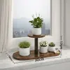 Suporte de Flores de Ferro Forjado para Sala de Estar Suporte de Flores de Chão para Varanda Suporte para Vasos de Flores Suculentas Pothos Prateleira de Armazenamento de Chão Multicamadas para Interior