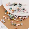 Contas Redondas Esmaltadas de Furo Reto Coloridas Jingdezhen para Corrente de Celular DIY Feita à Mão Pulseira Joias com Contas Material Acessórios