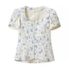 Ins estilo europeu e americano 2026 nova moda temperamento Amazon atacado de roupas femininas camisa estampada de manga curta para o dia a dia