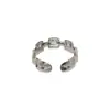 Moda Nicho Simple Zircón Concha Cadena Cuadrada Anillo Abierto para Mujer Personalidad Diseño Único Sentido Índice Anillo Venta al por Mayor