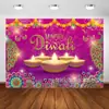 Bestseller transfronterizo de Amazon: Tela de fondo temática de Diwali con estampados de pavo real y lámpara de aceite de alta definición, perfecta para fiestas y decoraciones festivas