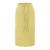 Falda midi casual deportiva de cintura alta con cordón, color liso, nueva moda de otoño, versátil, corte ajustado, línea A