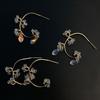 2023 nuevos aretes de botón de flor de perla pequeña enrollados a mano de Dongdaemun, Corea del Sur, pin para oreja de plata 925, aretes de joyería para mujer