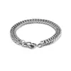 Pulseira Masculina Moderna Coreana Corrente de Aço Titânio Pulseira Masculina Distinta Estilo Simples Frio Punk Agressiva Pulseira Larga Masculina
