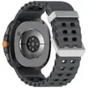 Adequado para Samsung Galaxy Watch8/8Classic Pulseira de Silicone Marinha Fivela Prateada Pulseira de Pulso Bicolor Respirável