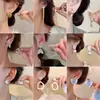 Pendientes de Clip de Lujo Ligero Estilo Hong Kong sin Agujeros para Orejas Pendientes Geométricos de Perla y Camelia para Mujer Sentido Avanzado Simples Elegantes Pendientes Versátiles